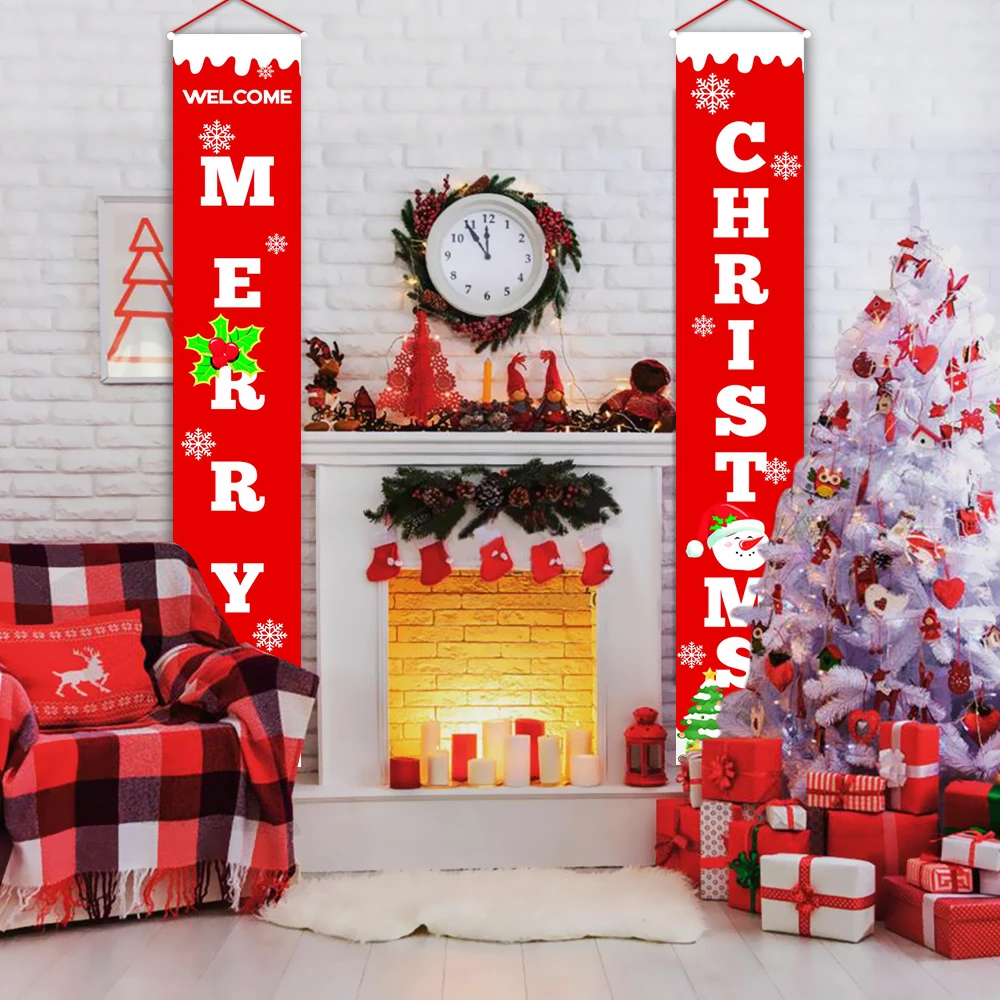 A-Merry Christmas крыльцо знак декоративный дверной баннер рождественское письмо крыльцо украшения для дома Висячие Xmas Ornamen