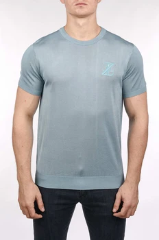 

BILLIONAIRE T shirt men silk 2020 summer new thin Fashion casual elastic geometry embroidery high quality neck free shipping