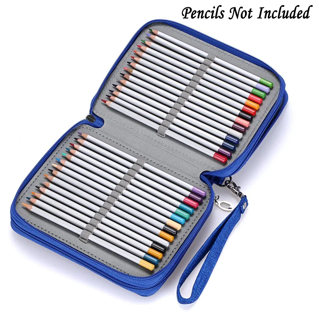 Caixa para Meninas Buracos Escola Lápis Case Lona Caneta Penal Meninos Pencilcase Grande Zíper Cartucho Bolsa Penalidade Papelaria Kit 72 17 High Quality Material escolar e de escritório