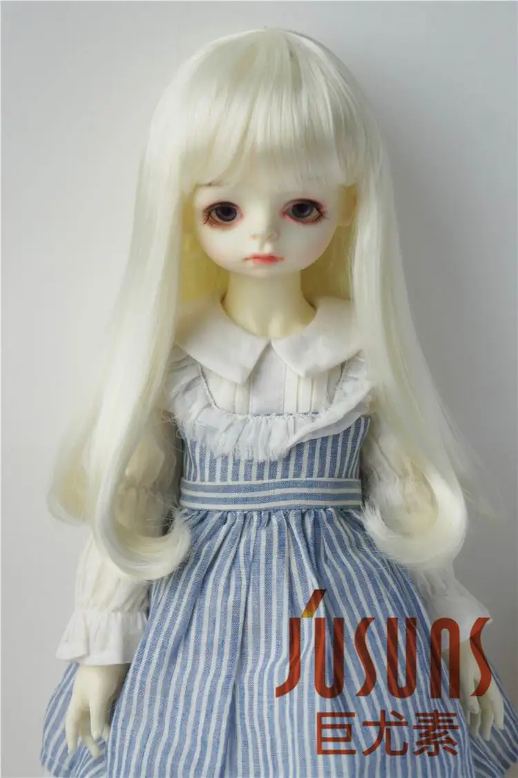 Size 8-9inch SM413 JD319B 1/3 1/4 синтетический мохер BJD кукольные парики Размер 7-8 дюймов 8-9 дюймов длинные кукольные парики с полной челкой аксессуары для куклы - Цвет: Size 8-9inch SM413