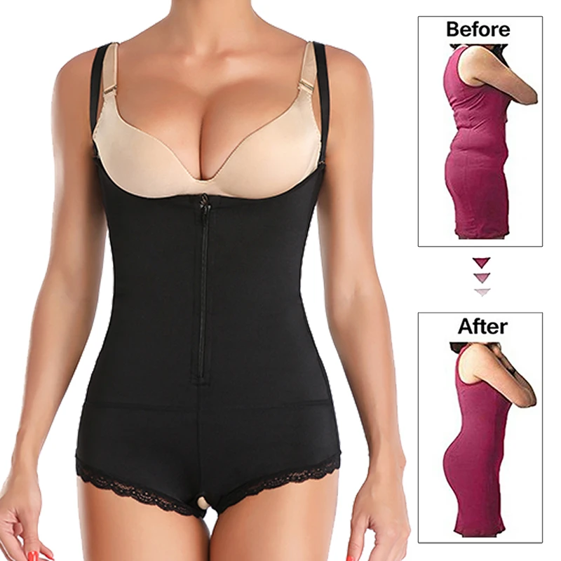 Fajas Magic Full Body Shaper Latex Women Waisttrainer Clip And Zip Slimming Bodysuit With Butt Lifter Tummy Trimmer Compression