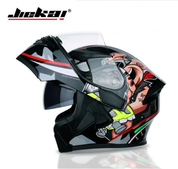New style Knight protection Flip Up Motorcycle Safety Helmet JIEKAI Open Face Double lens Motorbike Helmets of ABS PC visor - Цвет: Бежевый