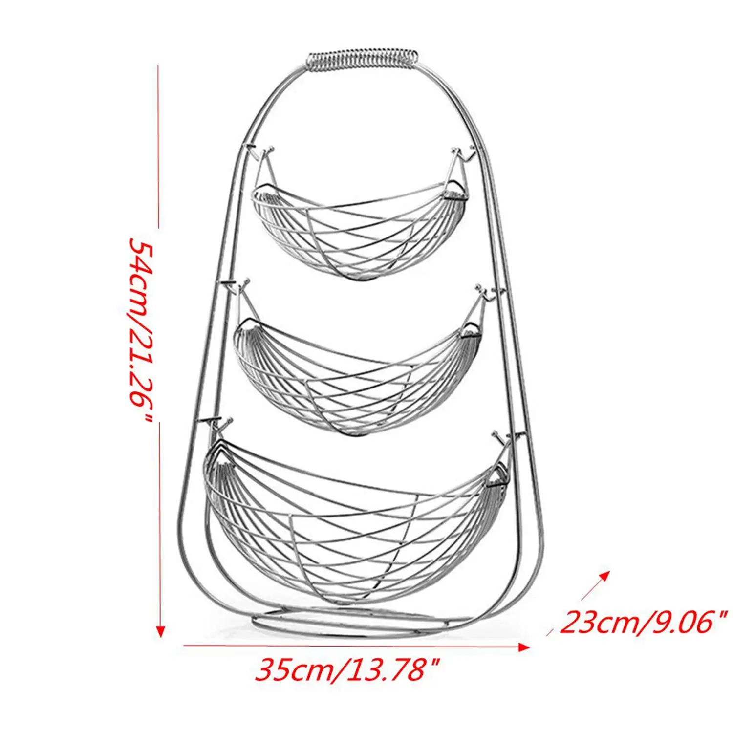 US $46.20 2 Tier Fruit Basket Bowl Holder Stand Kitchen Vegetables Storage Stainless Steel Household Kitchen Organizer Decor