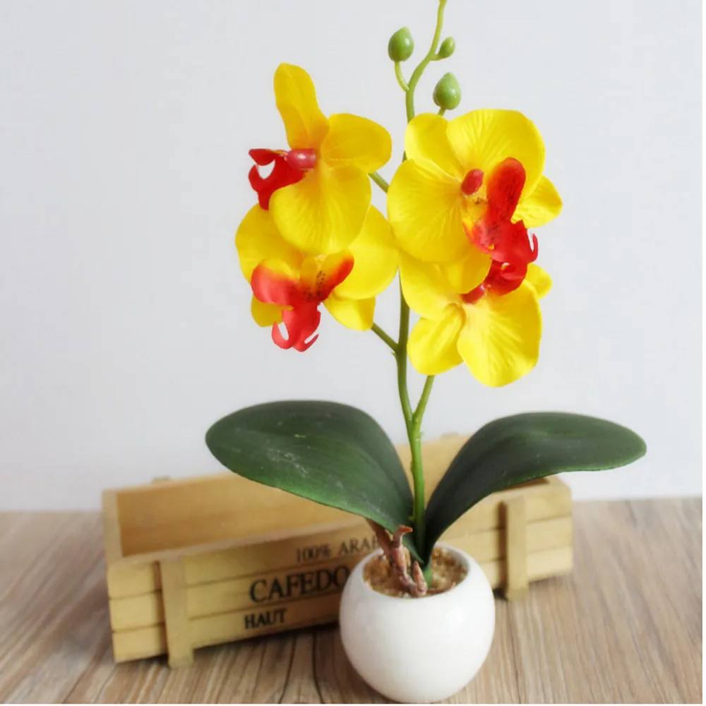 1set Fashion Decoration Artificial plant potted Phalaenopsis Creative bonsai For Home Wedding DIY Supplies F807 | Дом и сад