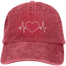 Мужская/Женская Бейсболка с регулируемой пряжей из окрашенной джинсовой ткани s Heartbeat Snapback cap