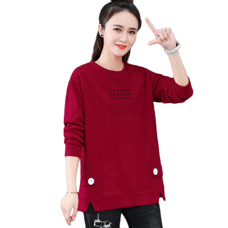 

New Spring Autumn High-end Sweatshirt Women Korean Loose Long-sleeve Casual Outerwear Plus Size Womens Pullover Sportswear 4XL