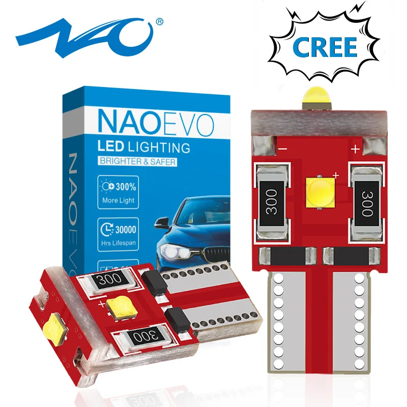 NAO T10 W5W светодиодный 1,6 Вт 194 3SMD CREE XBD чипы интерьер автомобиля светильник 6000 К ксенон белый высокий Мощность 12V 168 DRL Парковка Резервное копирование лампа