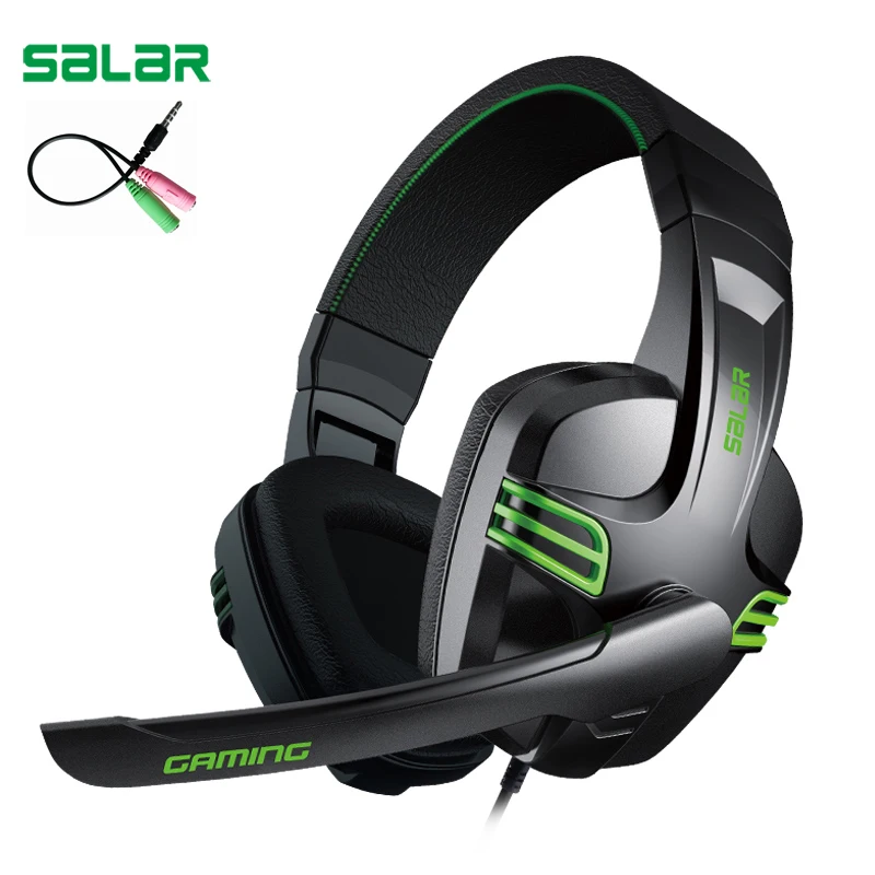 Günstig Salar KX101 3,5mm Wired Kopfhörer Gaming Headset PC Gamer Stereo Kopfhörer mit Mikrofon für Computer
