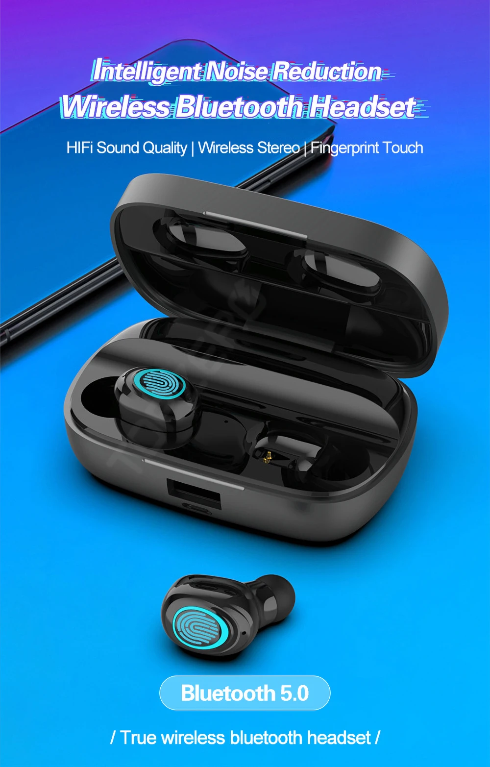 Bluetooth 5,0 наушники емкостью 3500 мАч TWS беспроводные наушники 8D Стерео шумоподавление Гарнитура Smart Touch двойной вызов наушники