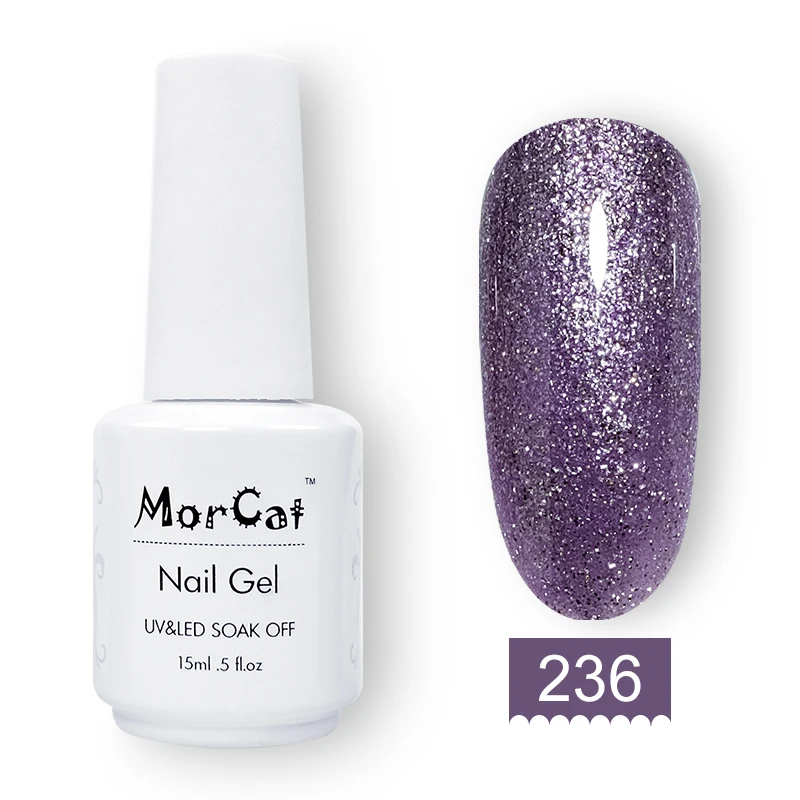 MorCat Bling УФ гель лак для ногтей Гель-лак для ногтей УФ-гель Bling лак для ногтей Алмазный Блеск Vernis полуперманентный гель 15 мл - Цвет: 236