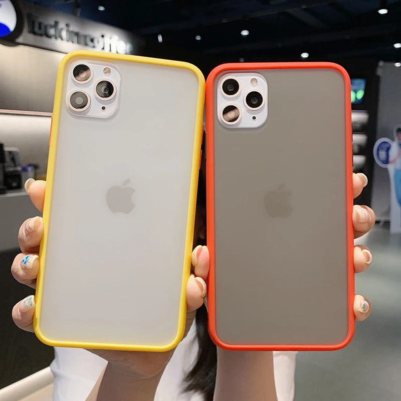 Чехол для телефона для iPhone 11 Pro X XR XS Max 7 8 Plus, роскошный Контрастный ЦВЕТНОЙ каркас, матовый жесткий защитный чехол для iPhone 11