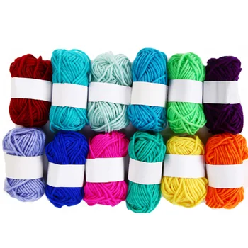 

12Pc Wool Yarn Colorful 5 Strands of Milk and Cotton DIY Wool Skin-Friendly Soft Milk Cotton Thick Baby Doll Crochet Scarf Line
