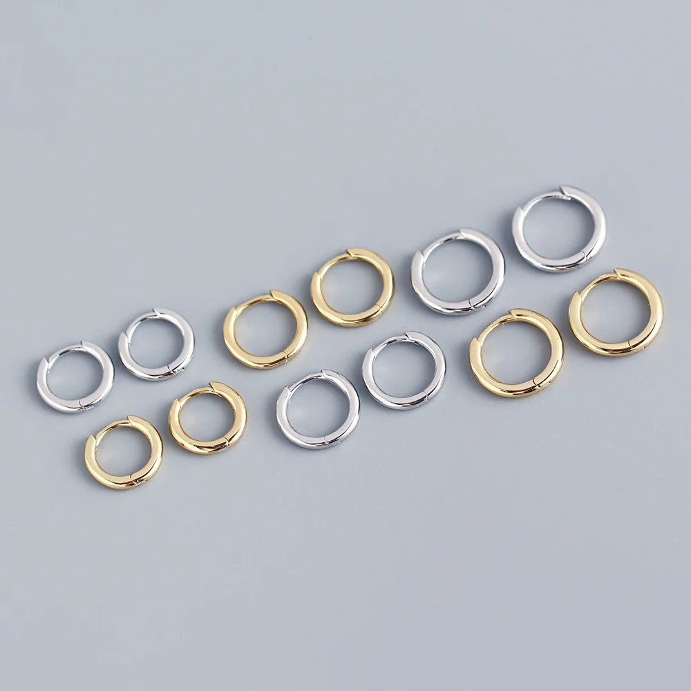 Canner-pendiente de aro de 6/8/9 MM para mujer, aretes de Plata 925, Piercing de Plata de Ley 925