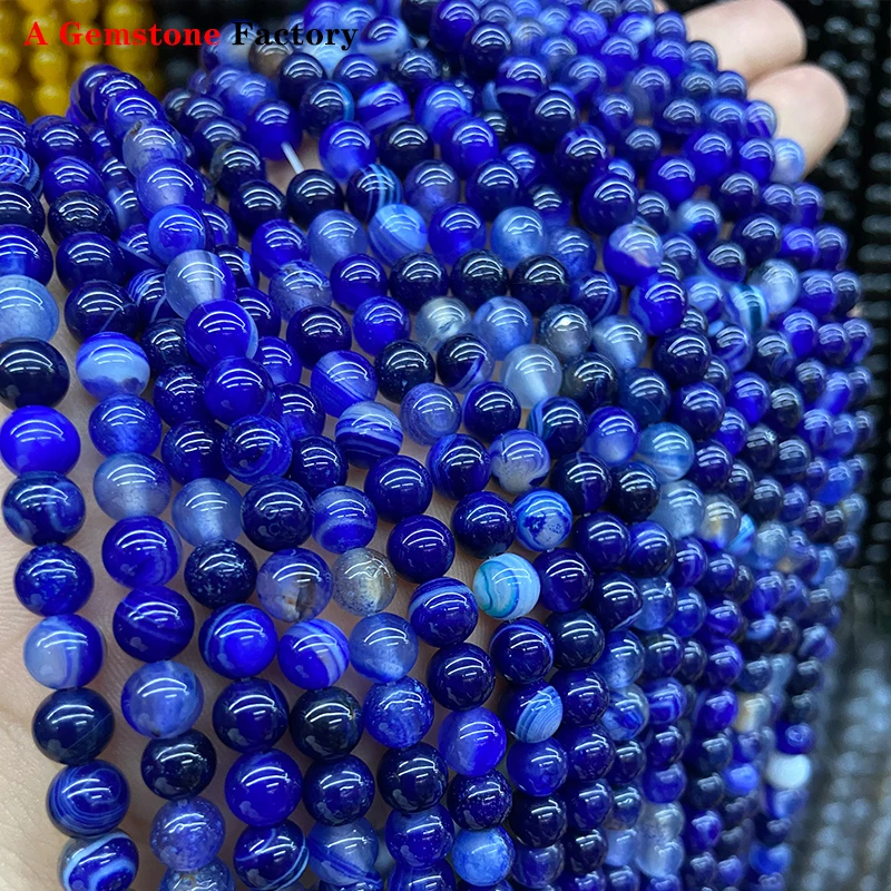 

Круглые Бусины Из Натурального полосатого агата, 15 дюймов, 6/8/10/12 мм