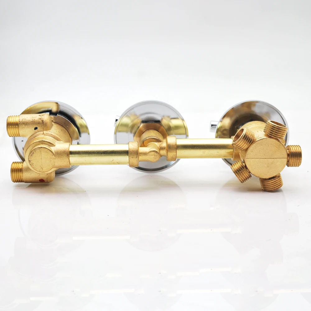 Triple Handle Thermostatic Brass Shower Faucet Shower Room Auto Thermostatic Control Valve Mixer Tap 2/3/4/5 Way Diverter bathroom faucet thermostatic mixing valve shower diverter valve