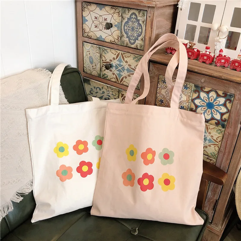 floral canvas tote bag