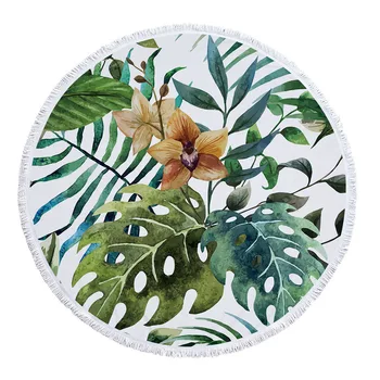 

Lychee Plant Printed Round Beach Towel Microfibre Beach Towel Wearable Soft Towel Beach Accessories