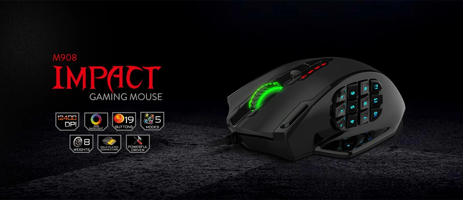 Redragon M913 2.4G Wireless Gaming Mouse 16000 DPI RGB Gaming Mouse With 16 Programmable Buttons MMO Fps for Gamer Laptop wireless mouse