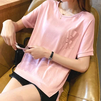 

Accurate inventory support with verify on the small video big yards dress loose bat sleeve cotton short sleeve T-shirt