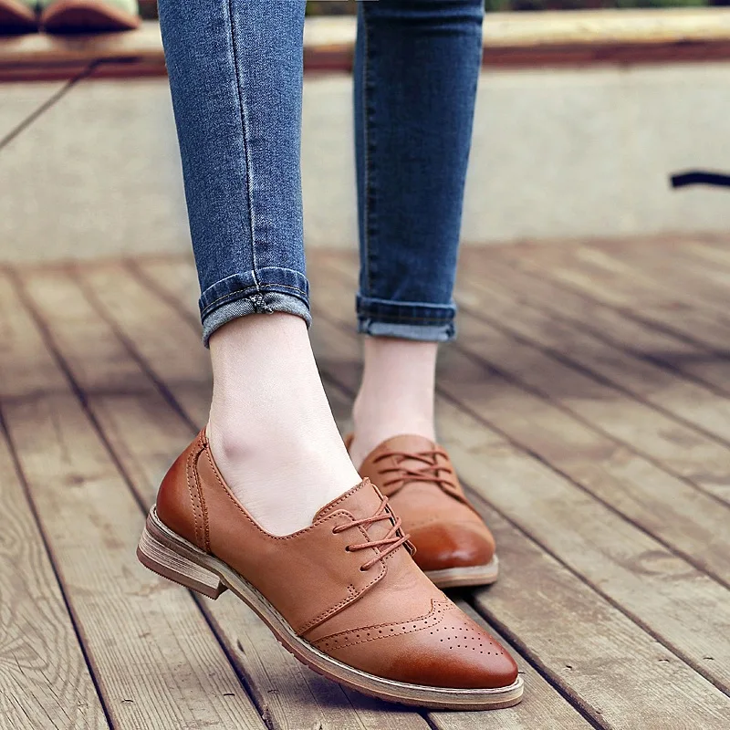 

2020 Spring New Style Women's Low Top Leather Shoes Casual Versatile Mori Girl Line Small Leather Shoes Bullock Retro WOMEN'S Sh