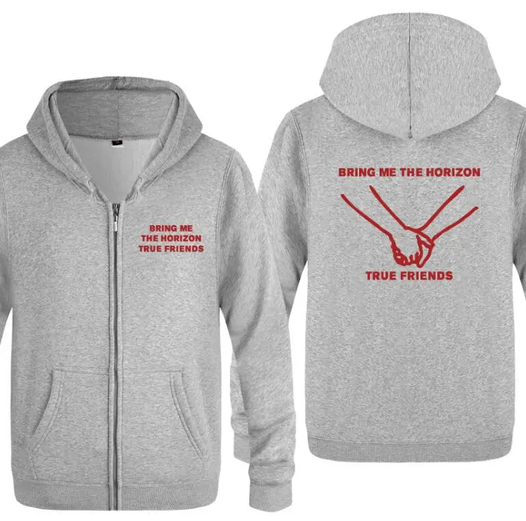 Толстовки с капюшоном на молнии для мужчин BRING ME THE HORIZON TRUE FRIENDS, мужская толстовка с капюшоном в стиле хип-хоп, флисовая толстовка с длинным рукавом в стиле «Музыка рок», мужская куртка, толстовка - Цвет: 15