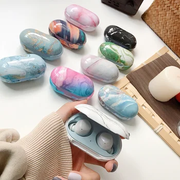 

For Samsung Galaxy Buds + PC Marbling Protective Case Galaxy Buds Plus Bluetooth Earphone Case Earphone Charging Box Accessories