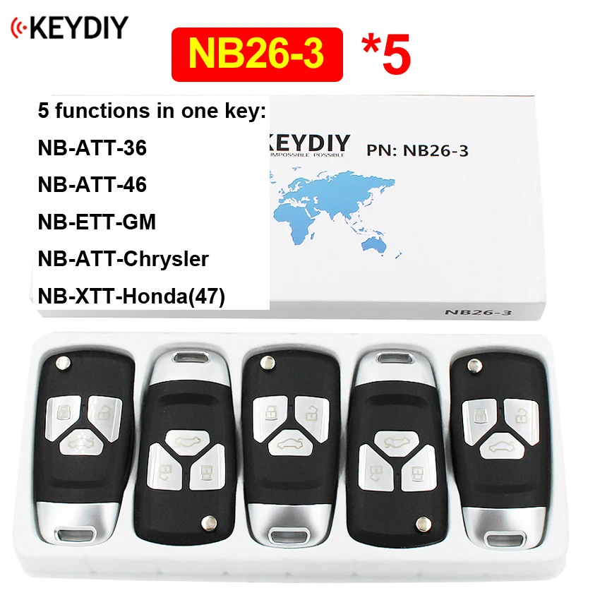 5 шт./лот NB11 NB08 NB10 NB22 NB25 NB26 NB28 NB29 KD дистанционный ключ для KD900 KD900+ URG200 KD-X2(все функции, указанные в чипы в один ключ - Цвет: NB26-3