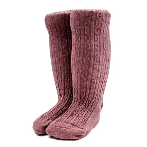 Модные осенне-зимние носки для маленьких девочек; длинные гольфы; теплые модные детские носки для девочек; Детские Рождественские хлопковые носки - Цвет: Лаванда