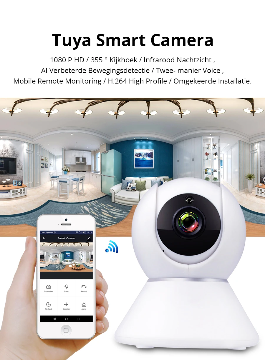 Tuya Wi-Fi Echo Show CCTV камера 1080P Интерком стандарт ONVIF Умный дом Охранная сигнализация