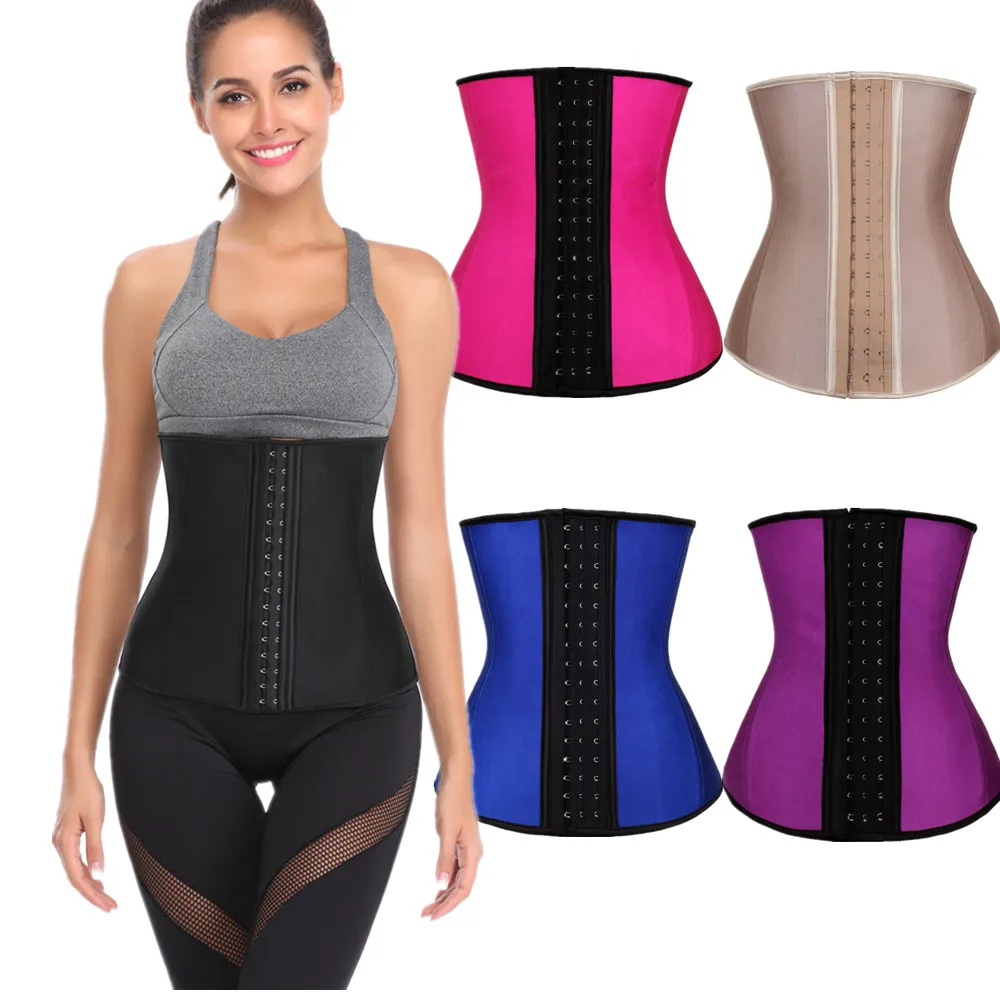 

XS-6XL Latex Waist Trainer Corset Belly Slim Belt Body Shaper Modeling Strap Steel Boned Waist Cincher Fajas Colombianas Girdle