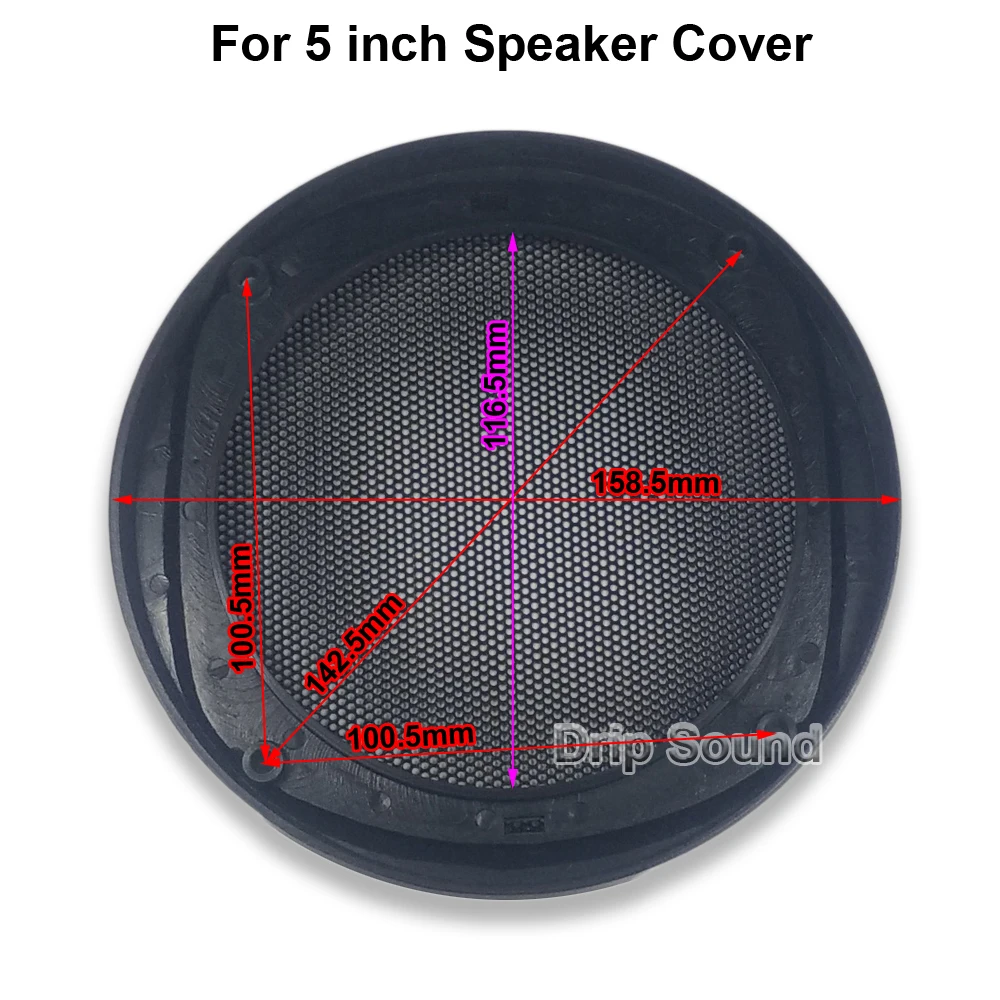 For 4"/5" inch Car Audio Speaker Conversion Net Cover Decorative Circle Metal Mesh Grille