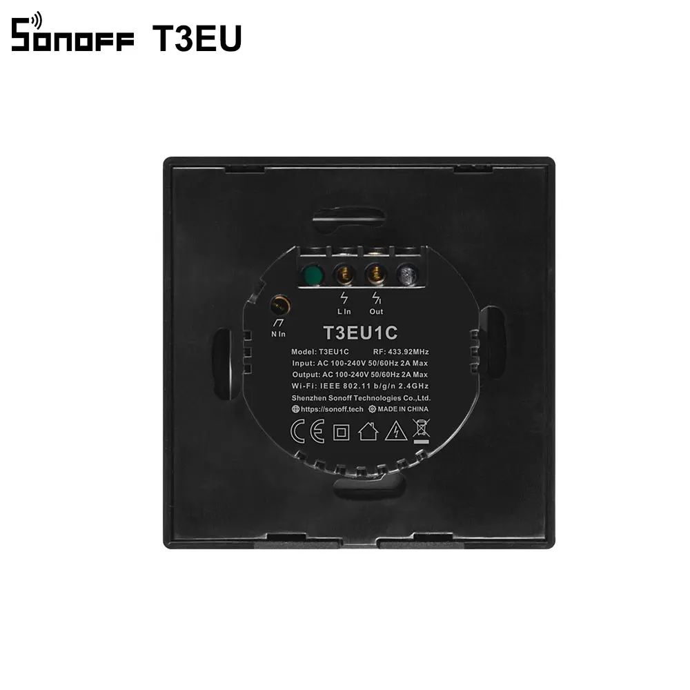 Умный настенный выключатель Sonoff TX T2/T3 ЕС Wi Fi RF 433/ APP/сенсорное управление 1 /2 /3