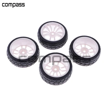 

Pack of 4 Rubber Tires and Plastic Wheel Rims for HSP RC 1:10 on Road Car