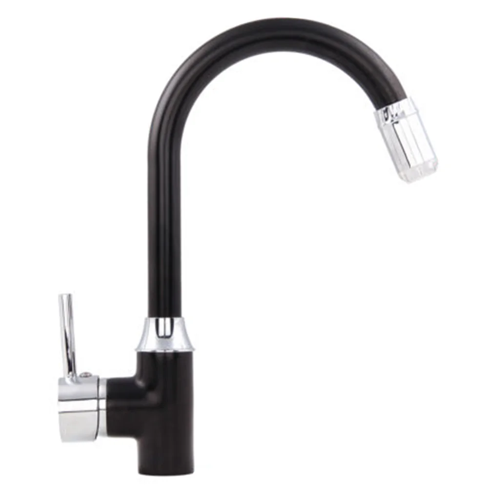 LED Swivel Spout Home Kitchen Spray Light Faucet Sink Basin Mixer Water Tap Tool