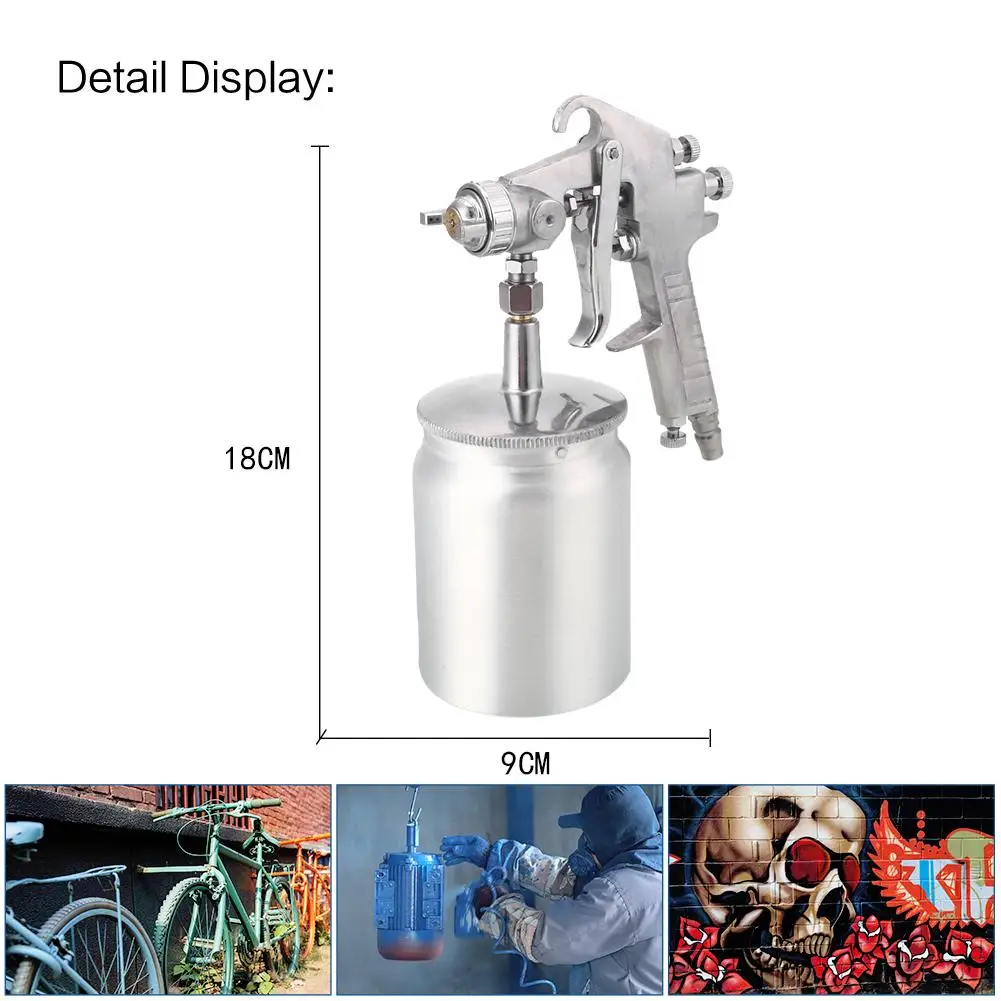 

Sturdy Sprayer Metal Airbrush Home Decoration Renovation 600C.C Atomizer Practical Silver Tool Paint W71 Household Industry