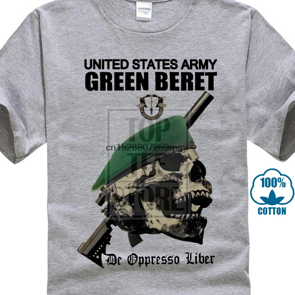 Армейский спецназ США зеленый берет футболка De Oppresso Liber армии |