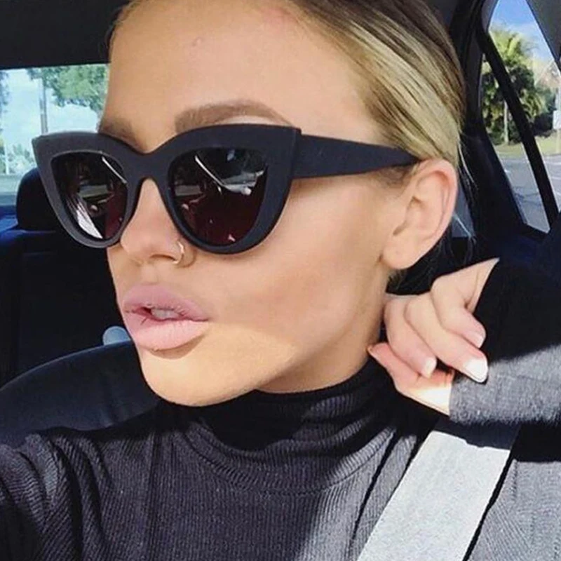 

Cat Eye Fashion Sunglasses Women Vintage Luxury Brand Designer Black Sun Glasses For female UV400 Eyewear Shades Oculos De Sol