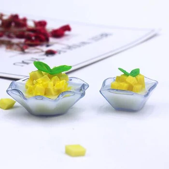 

1/12 Miniature Dessert toy simulation Mini mango coconut juice Dollhouse Miniature