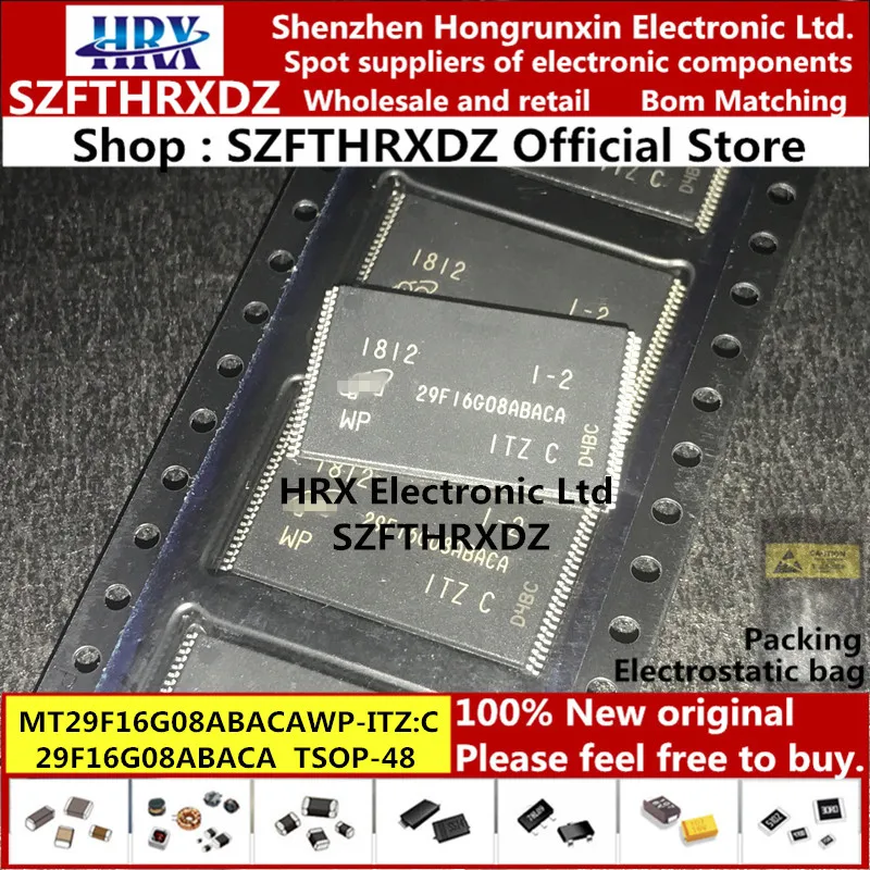 MT29F16G08ABACAWP-ITZ: C 29F16G08ABACA TSOP-48 MT29F16G08ABACAWP-IT TSOP48(1PCS-2PCS-5PCS