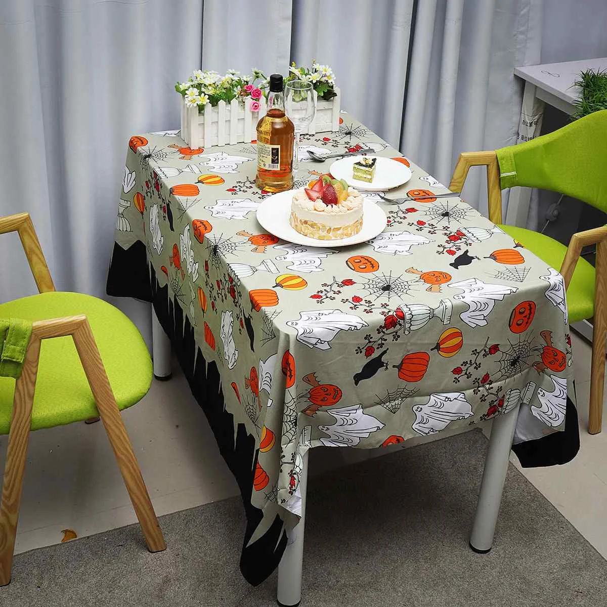 DIY скатерть на тему Хэллоуина водонепроницаемое противообрастающее покрытие настольное Покрытие Настольная дорожка для отдыха Дома кухни отеля события вечерние украшения
