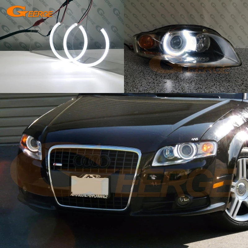 Для Audi A4 S4 RS4 2005 2006 2007 2008 2009 ксеноновые фары отличные ультра яркие smd led Ангельские Глазки DRL halo Кольцо