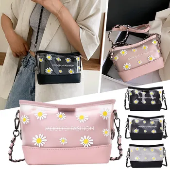 

Women Bags Daisy Transparent Bucket Bun Mother Bag Trendy Fresh Design Shoulder Messenger Bag 4 Color Сумка Женская#g30