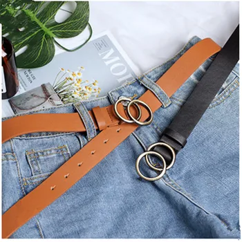 

2019 luxury fashion korean Round buckle belt women casual belt ladies jeans with fashion dress belt belts for women pants