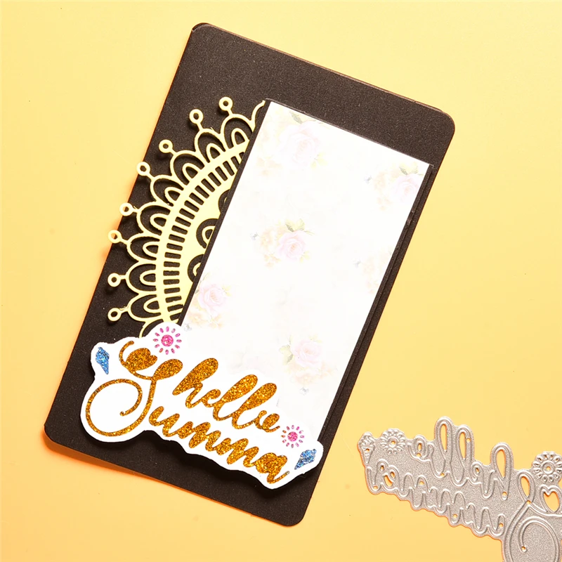 

InLoveArts Hello Summer Dies Metal Letter Cutting Dies for Scrapbooking Card Making Album Embossing Crafts Diecut