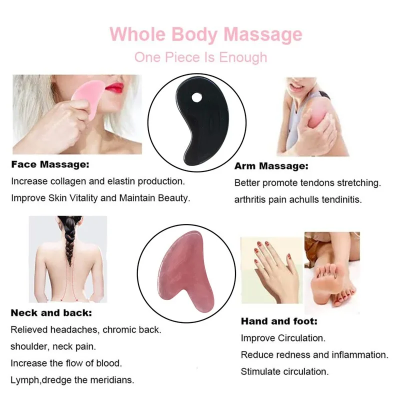 Guasha Scraping Massage Scraper Face Massager Acupuncture Gua Sha Board Acupoint Face Eye Care SPA Head Massager Tool 1pc