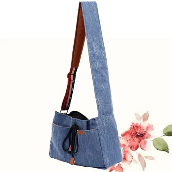 

1 Pc Pet Carrier Portable Foldable Easy to Wash Hands Free Pet Shoulder Bag Sling Bag Travel Bag for Dog Kitten