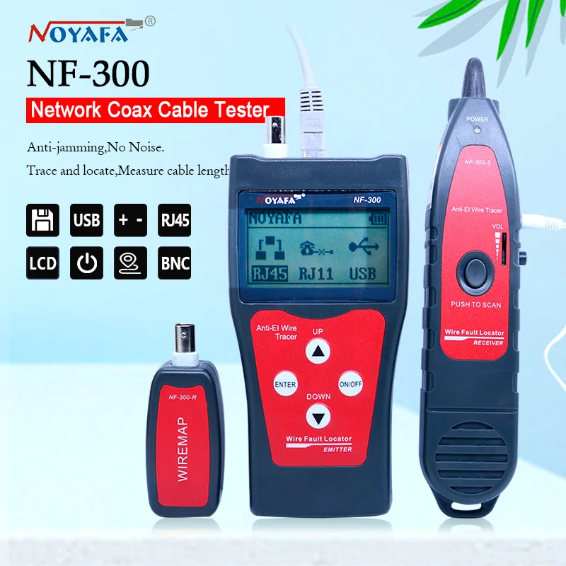 Тестер Lan NF_300 l тестер кабеля RJ45 с ЖК дисплеем сетевой монитор проводной трекер