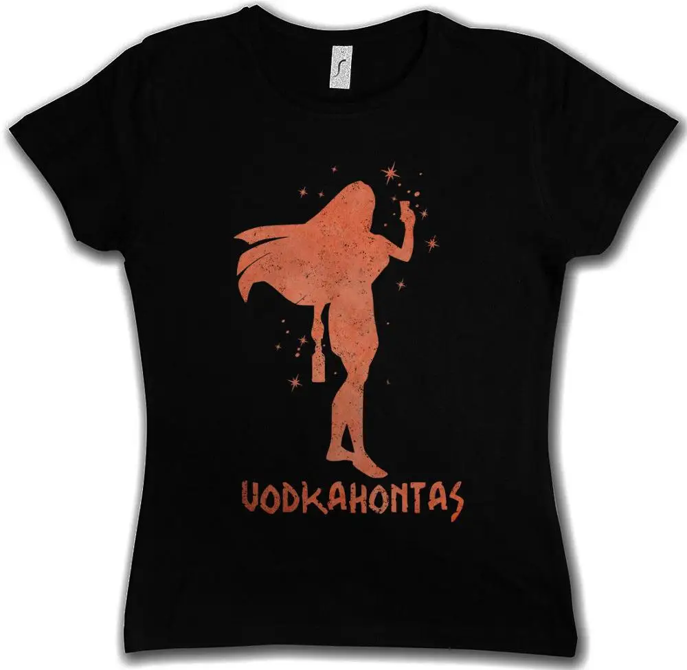 Женская футболка Vodkahontas веселая пьяная Вечерние | Мужская одежда