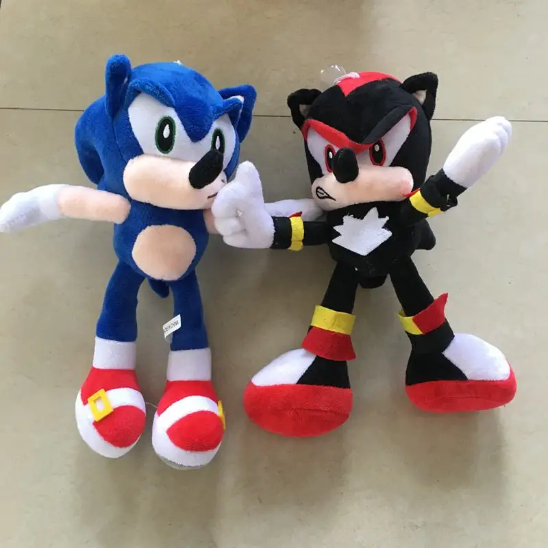2 шт./компл. 28-30 см Sonic зубная щётка Ежик мягкие Животные плюшевая игрушка - Цвет: blue black