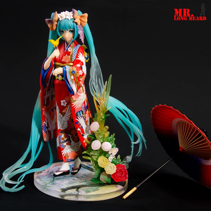 

NEW hot 23cm Hatsune Miku kimono Action figure toys doll collection Christmas gift with box
